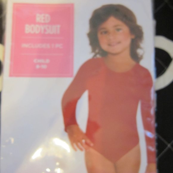Girl's Long Sleeve Red bodysuit childs size 8-10   Costumes, dancing, exercise - Picture 3 of 3